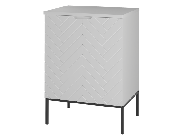 ASPEN-09 Szafka pod umywalkę z Blatem BIAŁY MAT-Czarny Stelaż Zestaw-11