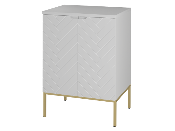 ASPEN-09 Szafka pod umywalkę z Blatem BIAŁY MAT-Złoty Stelaż Zestaw-11