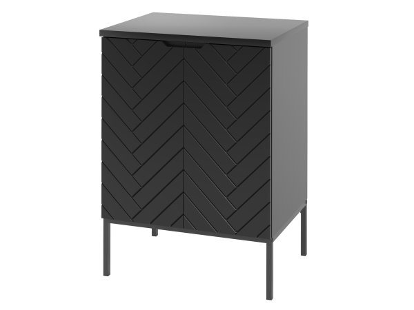 ASPEN-09 Szafka pod umywalkę z Blatem CZARNY MAT-Czarny Stelaż Zestaw-11