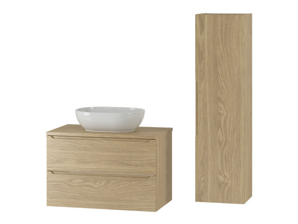 ETNA-01 Szafka z Umywalką i Blatem 80 cm DĄB OLEJOWANY Zestaw-34