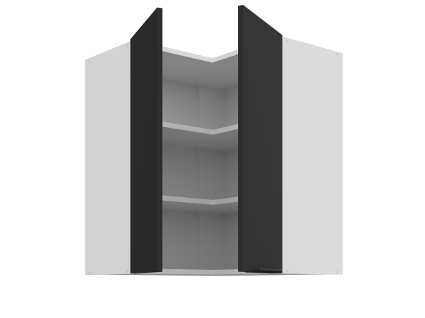 Szafka górna narożnikowa 60x60 GN-72 2F (90°) Kuchnia ARIA Fronty Czarne AFM