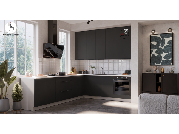 Szafka górna narożna 60x60 GN-108 1F Kuchnia ARIA Fronty Czarne AFM