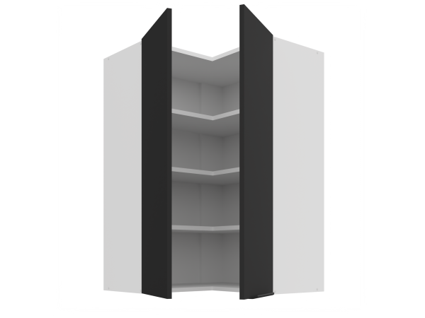 Szafka górna narożna 60x60 GN-90 2F (90°) Kuchnia ARIA Fronty Czarne AFM