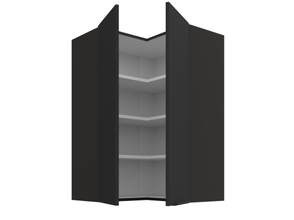 Szafka górna narożna 60x60 GN-90 2F (90°) Kuchnia ARIA Fronty Czarne AFM