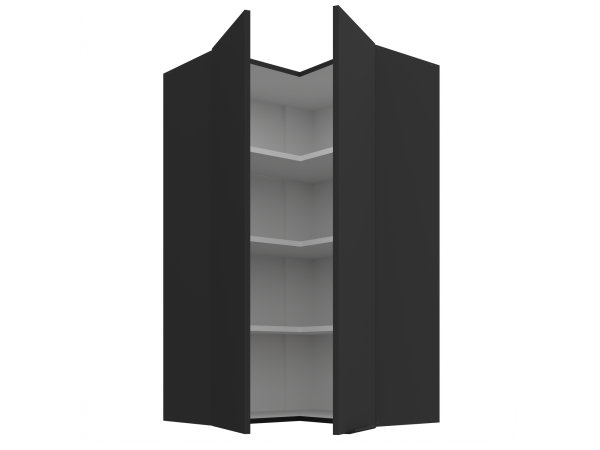 Szafka górna narożna 60x60 GN-108 2F (90°) Kuchnia ARIA Fronty Czarne AFM