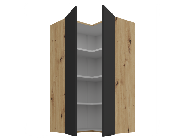 Szafka górna narożna 60x60 GN-108 2F (90°) Kuchnia ARIA Fronty Czarne AFM