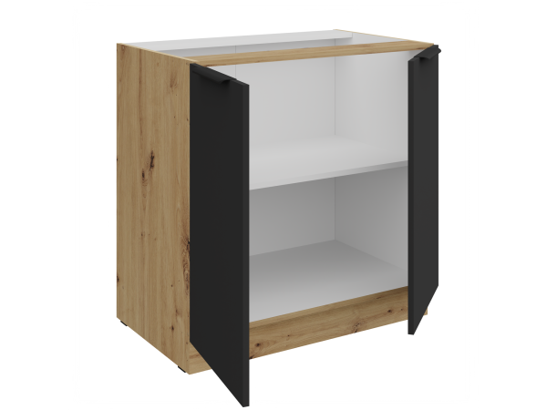 Szafka dolna 80 D 2F BB Kuchnia ARIA Fronty Czarne AFM