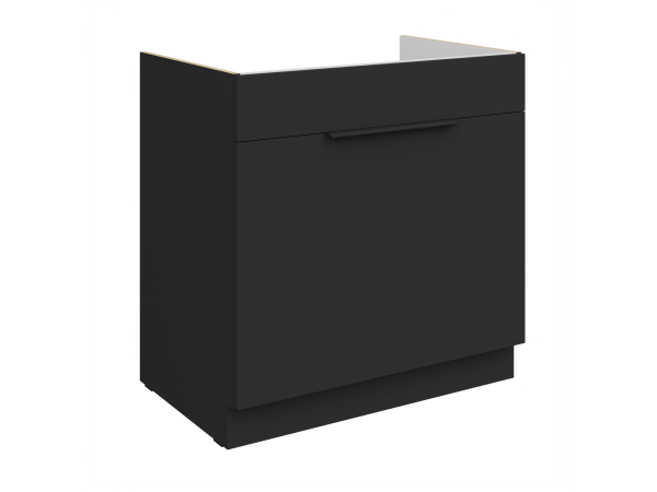Szafka dolna pod zlew z wysuwaną szufladą 80 ZL 1S BB Kuchnia ARIA Fronty Czarne AFM