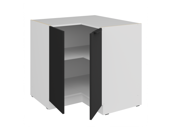 Szafka dolna narożnikowa 90x90 DN 2F BB Kuchnia ARIA Fronty Czarne AFM