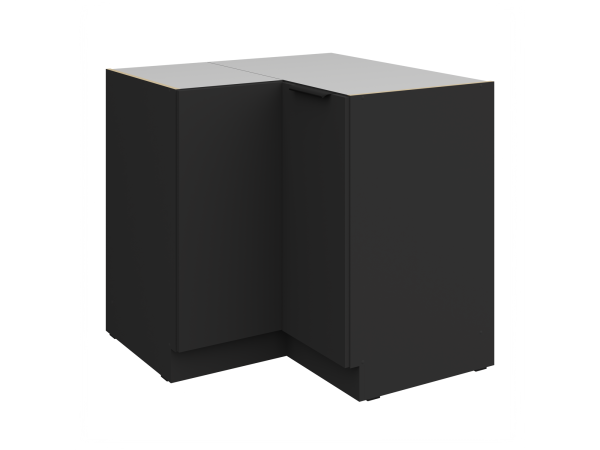 Szafka dolna narożnikowa 90x90 DN 2F BB Kuchnia ARIA Fronty Czarne AFM