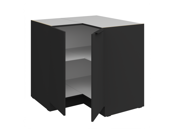 Szafka dolna narożnikowa 90x90 DN 2F BB Kuchnia ARIA Fronty Czarne AFM