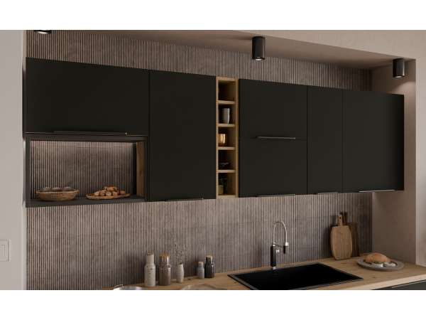 Przykładowe zestawienie kuchni ARIA Fronty Czarne AFM
