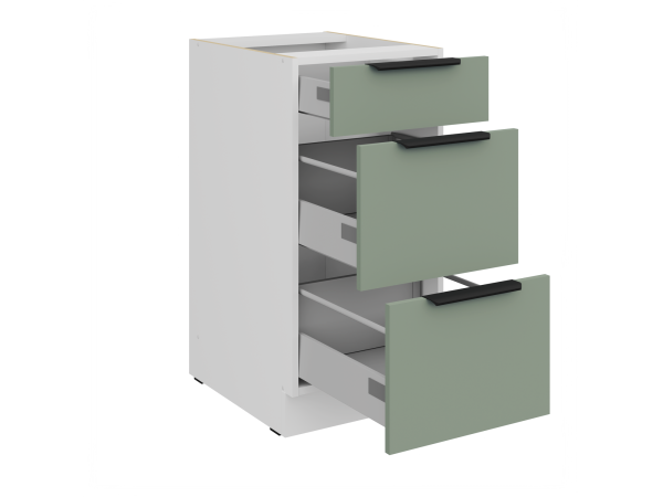 Szafka dolna 3 szuflady 40 D 3S BB Kuchnia ARIA Fronty AQUAMARINE (Miętowe)