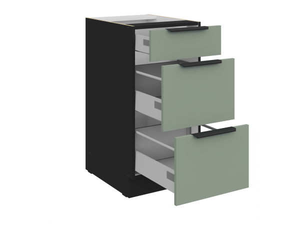 Szafka dolna 3 szuflady 40 D 3S BB Kuchnia ARIA Fronty AQUAMARINE (Miętowe)