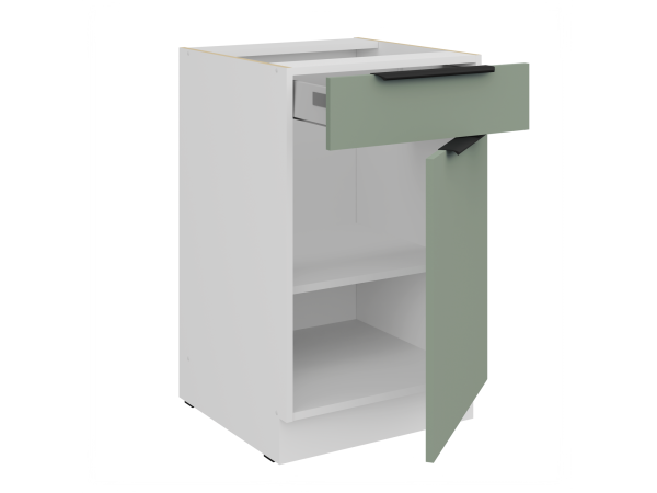 Szafka dolna 1 szuflada + 1 drzwiczki 50 D 1F 1S BB Kuchnia ARIA Fronty AQUAMARINE (Miętowe)