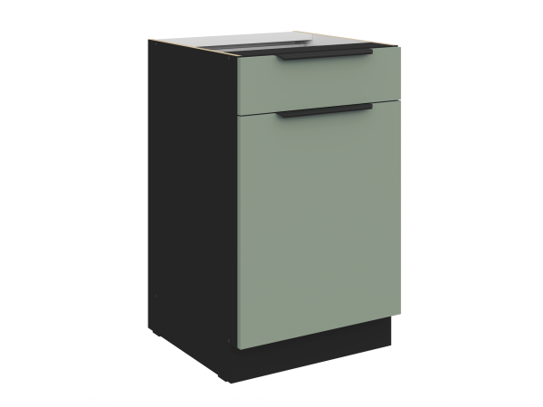 Szafka dolna 1 szuflada + 1 drzwiczki 50 D 1F 1S BB Kuchnia ARIA Fronty AQUAMARINE (Miętowe)