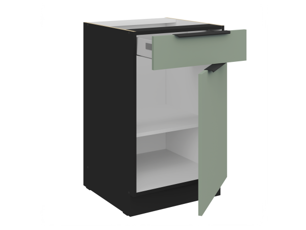 Szafka dolna 1 szuflada + 1 drzwiczki 50 D 1F 1S BB Kuchnia ARIA Fronty AQUAMARINE (Miętowe)