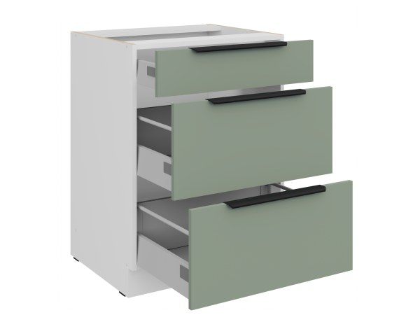 Szafka dolna 3 szuflady 60 D 3S BB Kuchnia ARIA Fronty AQUAMARINE (Miętowe)