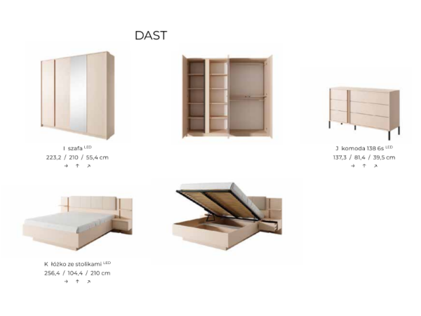 SYPIALNIA DAST Beż. Podana cena za meble z 1 zdjęcia. Wybór Mebli