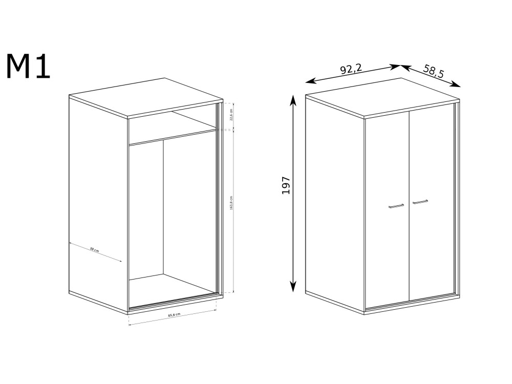 Szafa, MEDIOLAN, M-1, HIKORA