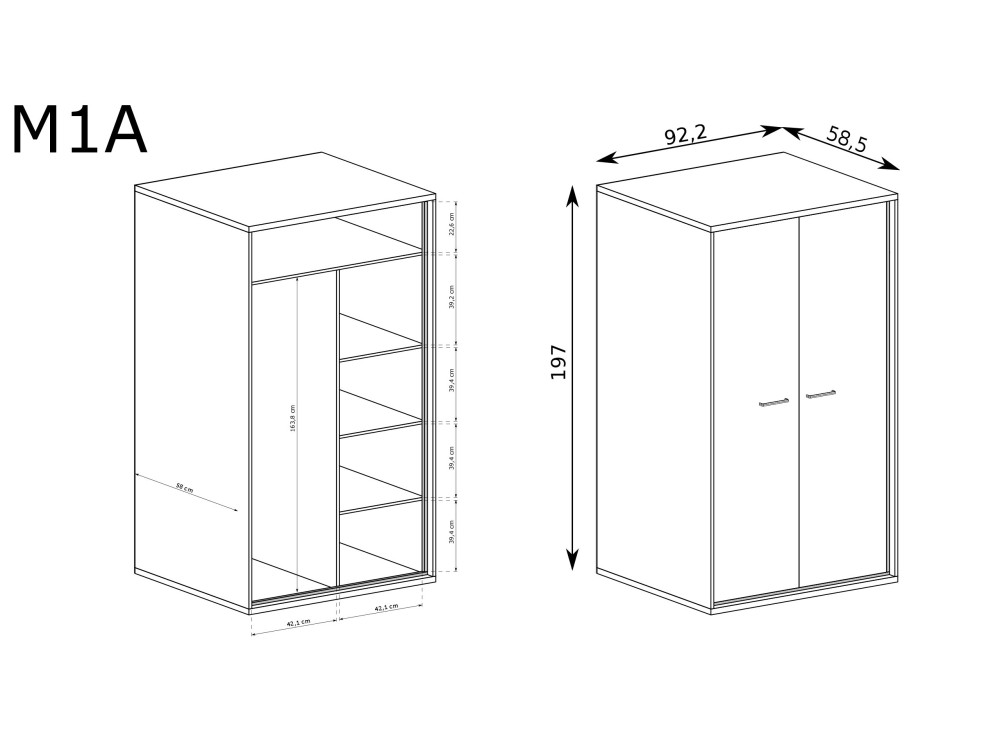 Szafa, MEDIOLAN, M-1, HIKORA