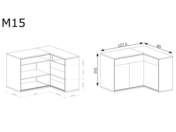 Komoda, MEDIOLAN, M-15 KATALOG, HIKORA