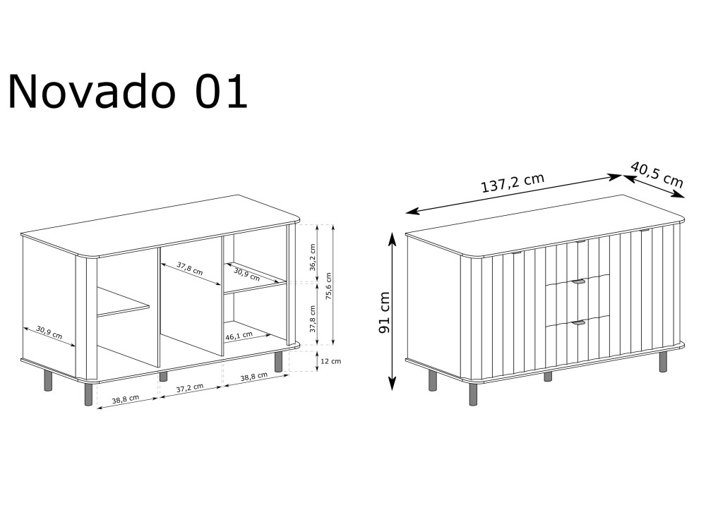 Komoda, NOVADO, NOVADO-1, CLAY GRAY