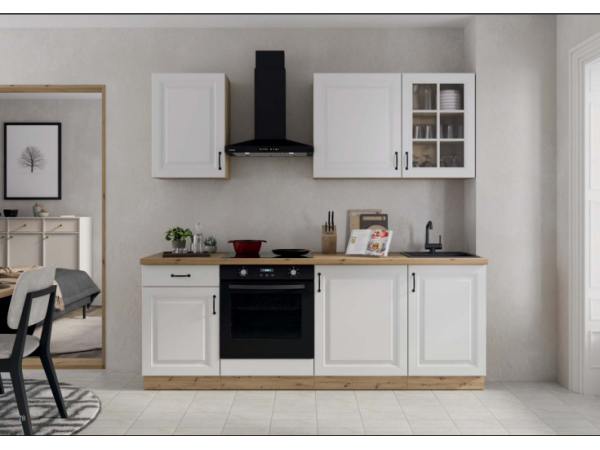 KUCHNIA STILO BIAŁY MAT + DĄB ARTISAN. Dowolna Konfiguracja Szafek.