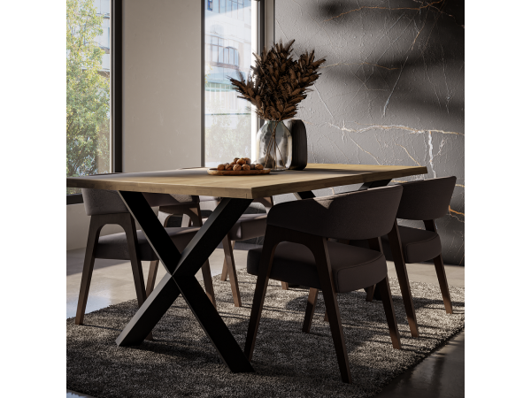 Stół Malmo Flow dąb olejowany 40 mm– drewno lite
