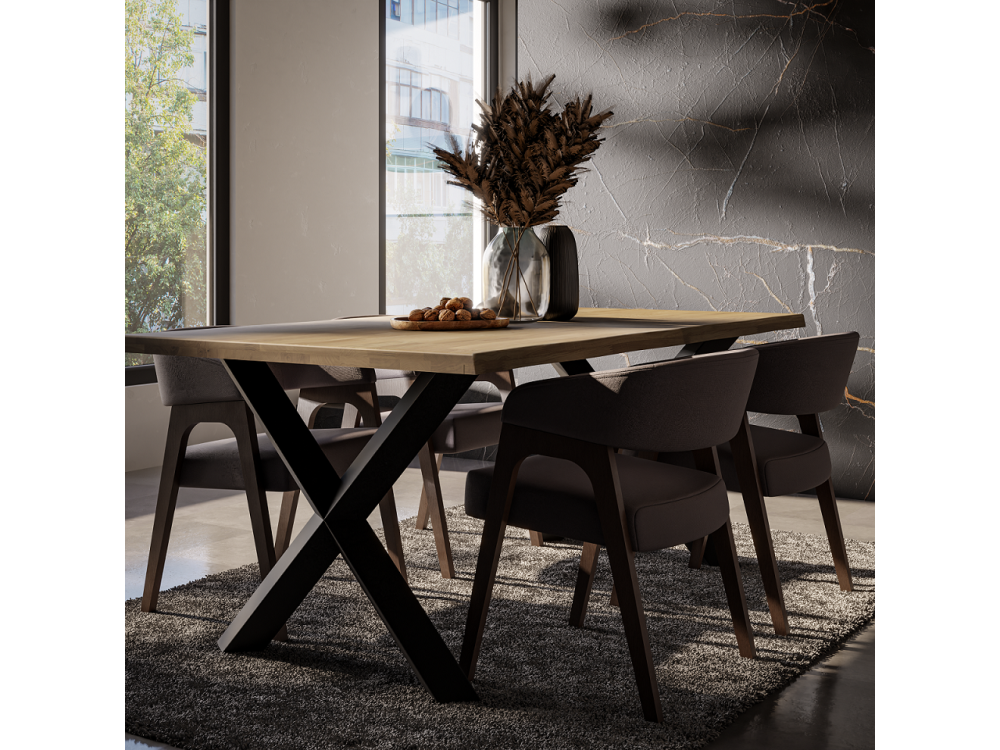 Stół Malmo Flow dąb olejowany 40 mm– drewno lite