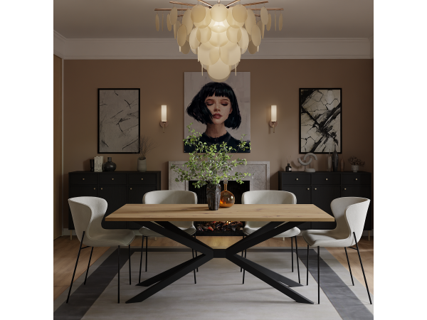 Stół  TROMSO w rozmiarze 185 x 90 cm - dąb artisan