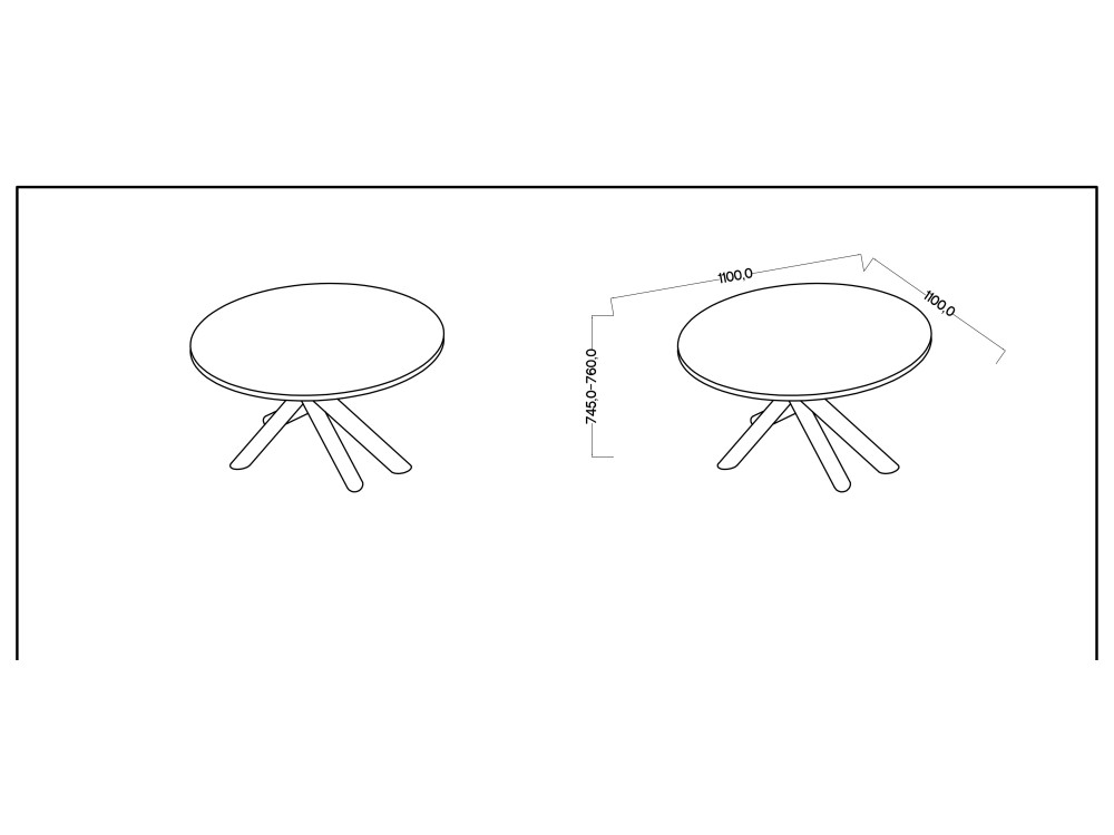 Stół  OSLO o średnicy 110cm w kolorze ORZECH...