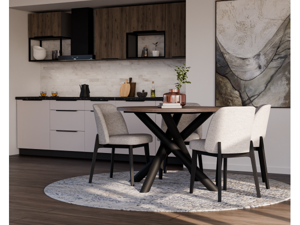 Stół  OSLO o średnicy 110cm w kolorze ORZECH WISCONSIN