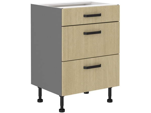 Szafka dolna 3 szuflady 60 D 3S BB -KUCHNIA SCANDI