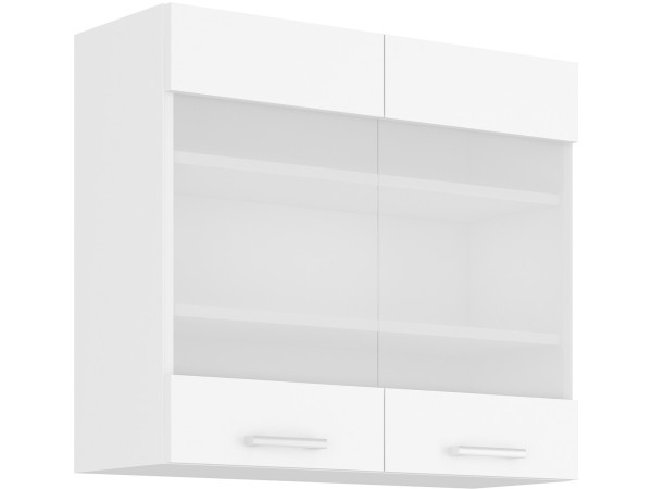 Szafka górna z szybami 80 GS-72 2F -KUCHNIA EKO WHITE