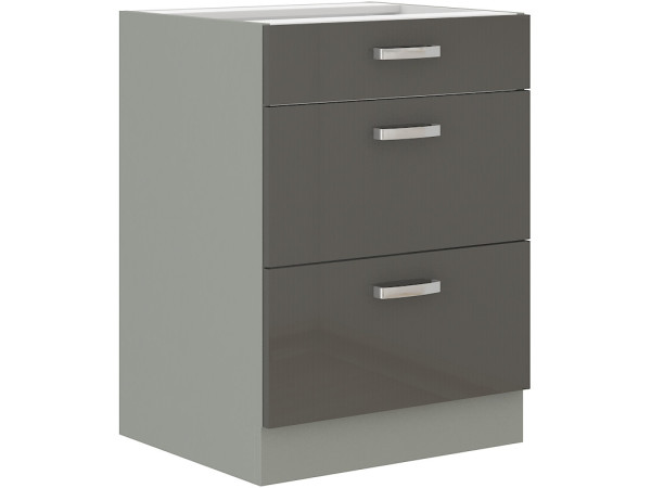 Szafka dolna 3 szuflady 60 D 3S BB -KUCHNIA GREY SZARY