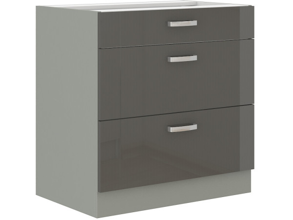 Szafka dolna 3 szuflady 80 D 3S BB  -KUCHNIA GREY SZARY