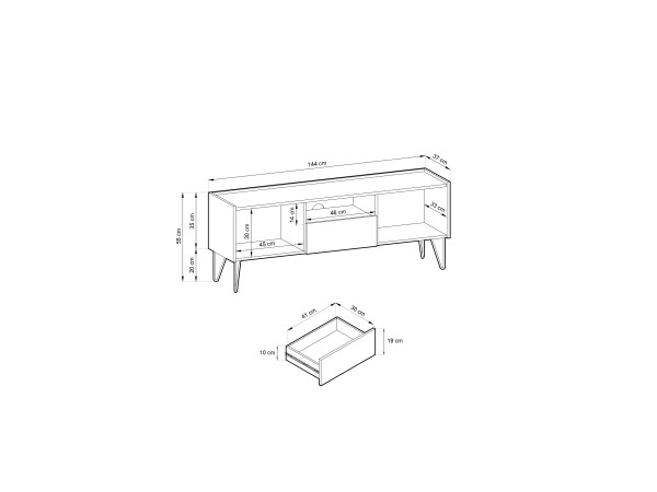 RTV 144cm HARMONY. Meble Pokojowe, do Salonu.