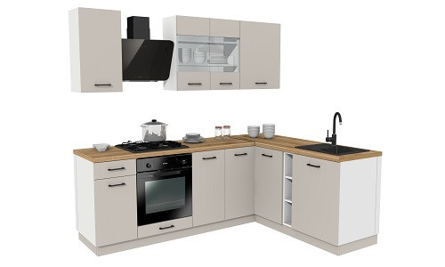 KUCHNIA SIMPLY Biały / Kaszmir + Lamele